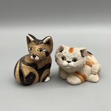 Charming Vintage Ceramic Cat Figurines Calico & Kitten Home Decor Set of 2 picture