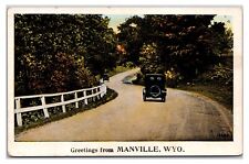 Antique 1920s- Greetings From Manville, Wyoming Postcard (UnPosted) picture