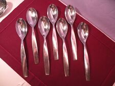 Set of 7 Stainless Steel Place Oval Soup Spoons Sasaki Axis 7 3/4