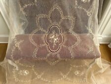 Antique Vintage Lace Bedspread- HANDMADE SWISS TAMBOUR NET LACE BEDSPREAD PANEL picture