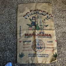 Vintage 90s Burlap Sack President Bill Clinton / Monica Lewinsky￼ Marijuana Bag picture