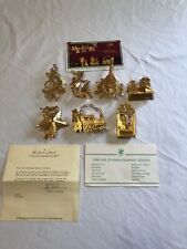 Danbury Mint Gold Christmas Ornaments 1998 Lot of 7 Vintage Ornaments picture