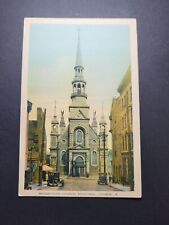 Montreal Canada Postcard Bonsecours Church Vintage Cars Parked on The Street picture