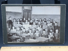 1910's Farmhouse Schoolhouse Children Students Albumen Print Cabinet Photo Mount picture