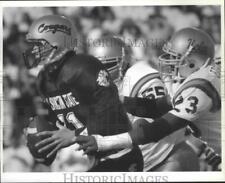 1992 Press Photo Drew Bledsoe received tugs from the Bruins - spx12605 picture
