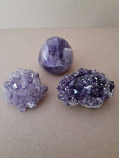Three Natural Amethyst Quartz Crystals picture