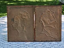 vintage LOT 2~COPPER WALL ART hangings Victorian Couple, Profiles, Handmade picture