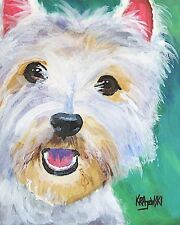 West Highland White Terrier Art PRINT Westie Painting Gifts Poster  8x10  picture