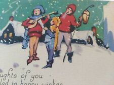 Vintage postcard. Merry Christmas, carolers. Gibson Art. PMK 1932 (G15)  picture