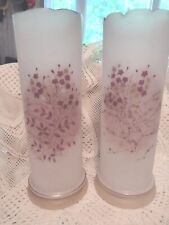 Gorgeous Set of Victorian Bristol Glass Vases~Hand Painted 11