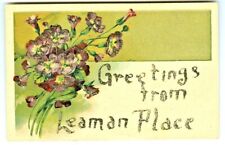 Leaman Place PA  Embossed Floral Bouquet Greetings from Leaman Place picture
