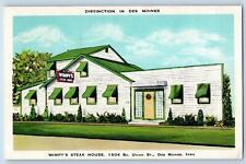 c1940's Wimpy's Steak House Restaurant Entrance Des Moines Iowa Vintage Postcard picture