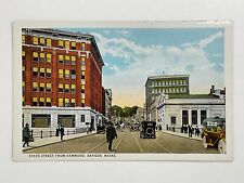 Postcard Bangor, ME - State Street from Hammond,  Antique Autos, Carriage, A-2 picture