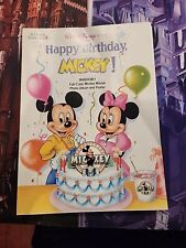 Happy 60th Birthday Mickey Mouse Photo Album and Poster  1989 Rare Disney picture