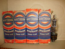4 TV-7 TESTED GOOD NOS BLACK PLATE RAYTHEON 6F8G RADIO VACUUM TUBES TYPE 6F8G picture