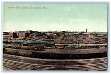 South Omaha Nebraska NE Postcard Union Stock Yards Railroad Scene c1910s Antique picture