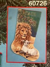 Bucilla Needlepoint Christmas Stocking Kit The Lion and Lamb 1994, #60726 picture