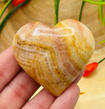 Yellow Banded Onyx Heart, Crystal Heart, Healing Stone, Meditation. Reiki picture