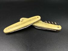2 Vintage Collectible Folding Pocket Knife - French Advert - Champagne - CO AK04 picture