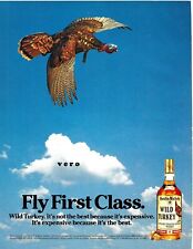 print ad WILD TURKEY whiskey 1985 vtg page clipping alcohol BEST FLY FIRST CLASS picture
