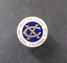 Vintage National Exchange Club Unity For Service Pin Screw Post Gold Tone Metal picture