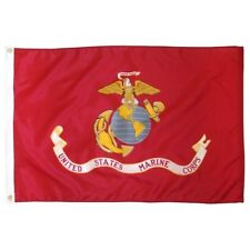 US Marine Corps 3'x5' Flag - USMC Eagle Globe & Anchor Red Flag (Made in USA) picture