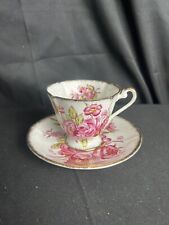 243. Vintage Roslyn Fine Bone China Floral Tea Cup And Saucer picture