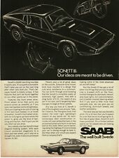 1971 SAAB Sonett III b&w drawing Vintage Print Ad picture