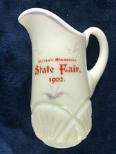 1902 Souvenir Minnesota State Fair Glass Creamer Pitcher 4-1/2 Inches picture