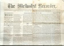 The Methodist Recorder Newspaper Pittsburgh May 1872 Church Vintage Authentic picture