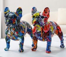 Colorful French Bulldog Dog Figurine Graffiti Resin Decoration  picture