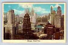 Chicago IL-Illinois, Aerial East From Kemper Building, Vintage c1963 Postcard picture