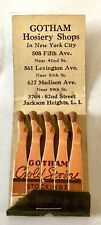 RARE 1930’S “NEW” GOTHEM GOLD STRIPE SILK STOCKINGS FEATURE MATCHBOOK picture