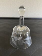 Vintage Crystal Etched Glass Bell  Clear  5 
