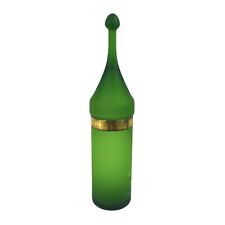 Vintage Carlo Moretti Satin Green Apothecary Empoli Glass Jar 13