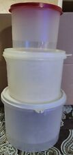Tupperware Sheer Canisters A 250 20oz, B 263 5C & C 264 8C & Mixed Color Seals picture