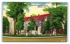 Postcard Old Dutch Reformed Church, Kingston NY linen Y72 picture