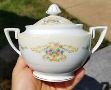 VINTAGE NORITAKE IMPERIAL CHINA DUAL HANDLE COVERED LIDDED SUGAR BOWL JAPAN picture