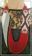 Native American Style Women Girl Seed Beads Traditional Long Necklace & earring picture