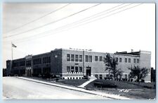 Sisseton South Dakota SD Postcard RPPC Photo High School Building Dirt Road 1949 picture