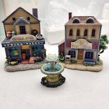 Vintage 2003 Avon Gift Collection Spring Valley Lighted Village Store PO Fountai picture