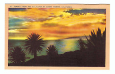 Sunset from the Palisades of Santa Monica California 1950 Vintage Postcard picture