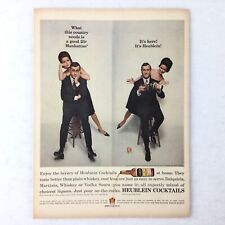 Vintage 1962 HEUBLEIN COCKTAILS Print Ad Advertisement Manhattan Couple Drinking picture