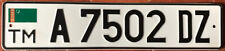 Turkmenistan License Plate - Extemely rare picture