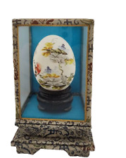 Chinese Vintage Hand Painted Egg In Case Butterfly & Bird Design picture