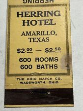 Herring  Hotel  Matchbook Cover Amarillo Texas picture