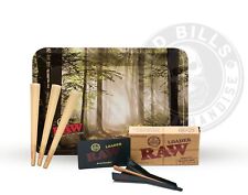 RAW MINI FORREST BUNDLE KIT - ROLLING TRAY+20 KING SIZE PRE ROLLED CONES+LOADER picture