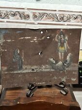 Antique 19th C. Spanish Colonial Ex Voto on tin Archangel Michael And Devil picture