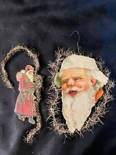 2 Antique Victorian Scrap Christmas Ornaments - 1800s picture
