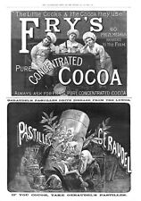 Fry's Concentrated Cocoa   -  Geraudel Pastilles  - Two in One - 1893 Antique Ad picture